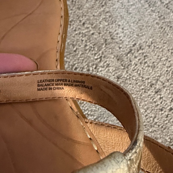 Born Shimmering Gold Strappy Sandals - Picture 6 of 8